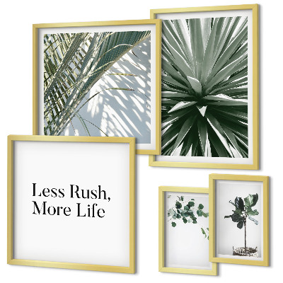 Conjunto de cuadros decorativos Decoraciones modernas con hojas verdes