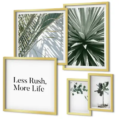 Conjunto de cuadros decorativos diseño moderno con hojas verdes