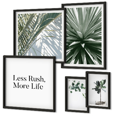 Conjunto de cuadros decorativos Decoraciones modernas con hojas verdes