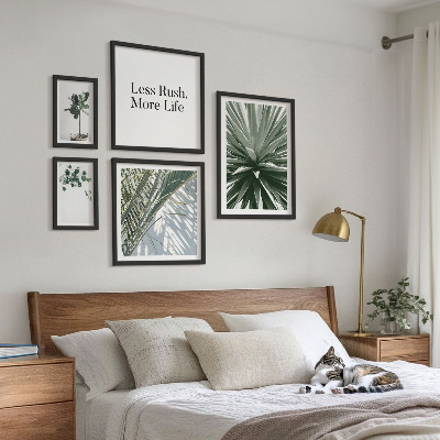 Conjunto de cuadros decorativos Decoraciones modernas con hojas verdes