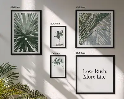 Conjunto de cuadros decorativos diseño moderno con hojas verdes