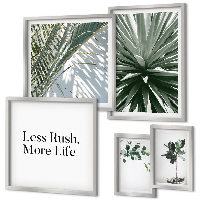 Conjunto de cuadros decorativos Decoraciones modernas con hojas verdes