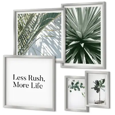 Conjunto de cuadros decorativos diseño moderno con hojas verdes