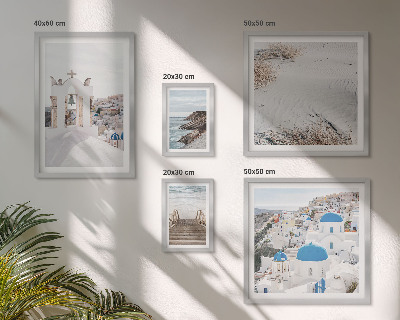 Set de 5 cuadros para salón Los paisajes blancos de Grecia