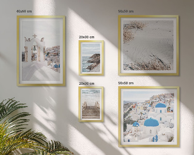 Set de 5 cuadros para salón Los paisajes blancos de Grecia