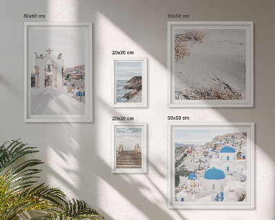 Set de 5 cuadros para salón Los paisajes blancos de Grecia