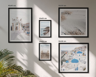 Set de 5 cuadros para salón Los paisajes blancos de Grecia
