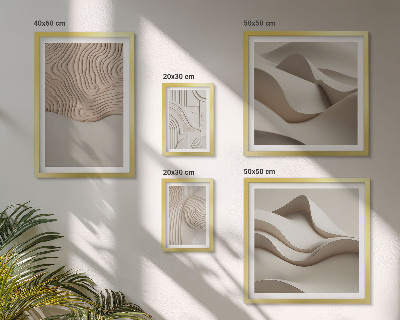 Conjunto de cuadros decorativos Patrones abstractos de color beige