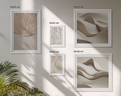 Conjunto de cuadros decorativos Patrones abstractos de color beige