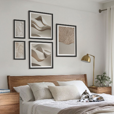 Conjunto de cuadros decorativos Patrones abstractos de color beige