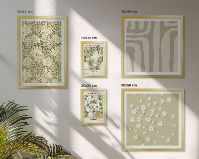 Set de 5 cuadros para salón Planta bohemia con flores