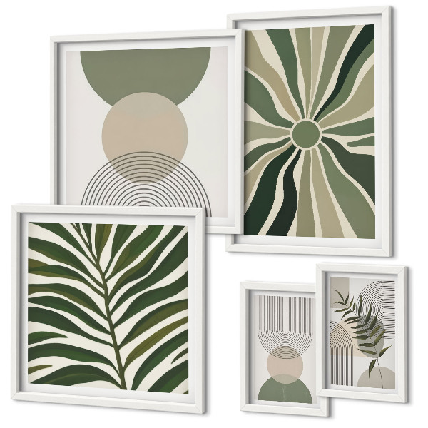 Pared galería de arte Gráficos elegantes con vegetación