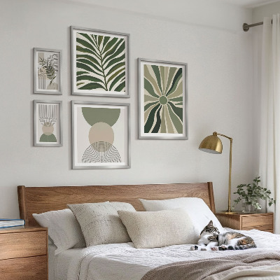 Pared galería de arte Gráficos elegantes con vegetación