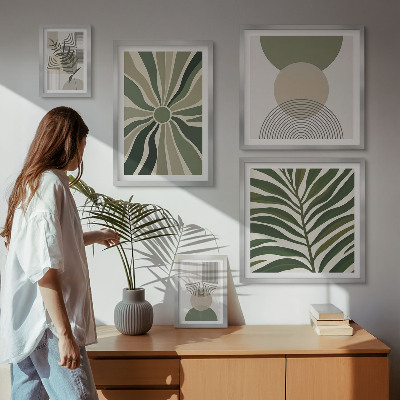 Pared galería de arte Gráficos elegantes con vegetación