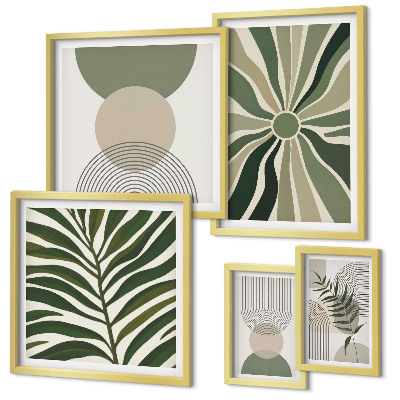 Pared galería de arte Gráficos elegantes con vegetación