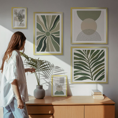 Pared galería de arte Gráficos elegantes con vegetación
