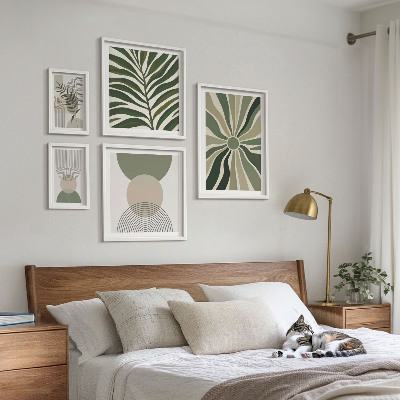 Pared galería de arte Gráficos elegantes con vegetación
