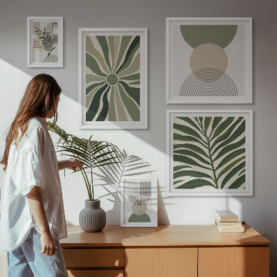 Pared galería de arte Gráficos elegantes con vegetación