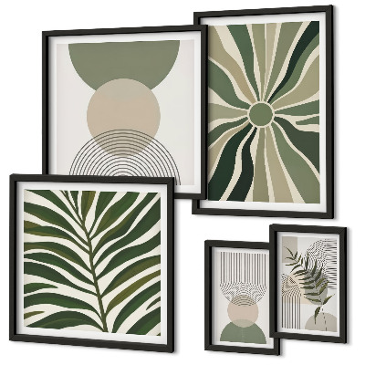 Pared galería de arte Gráficos elegantes con vegetación