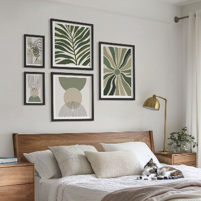 Pared galería de arte Gráficos elegantes con vegetación
