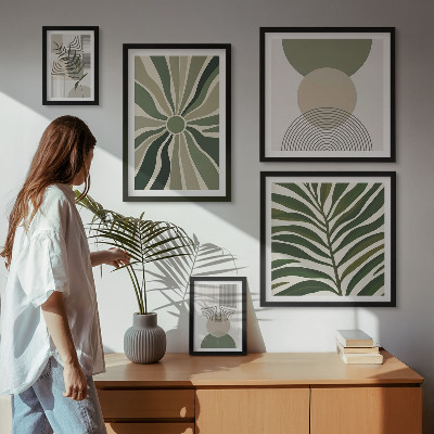Pared galería de arte Gráficos elegantes con vegetación