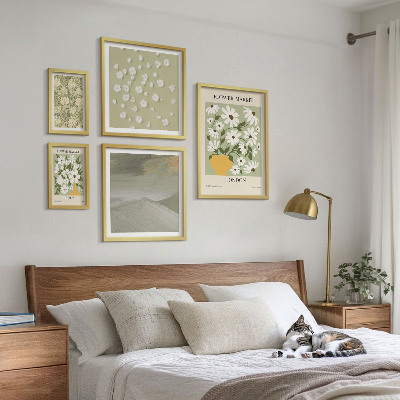 Conjunto de cuadros decorativos motivos florales urbanos