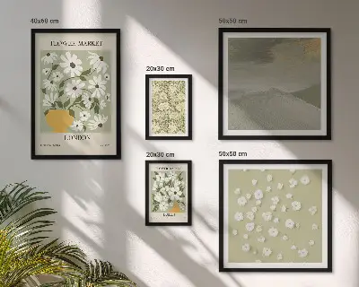 Conjunto de cuadros decorativos con motivos florales urbanos