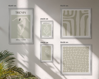 Set de 5 cuadros para salón Gráficos abstractos verdes con estilo