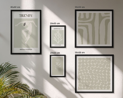Set de 5 cuadros para salón Gráficos abstractos verdes con estilo