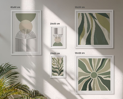 Conjunto de cuadros decorativos Diseños abstractos con estilo y vegetación.