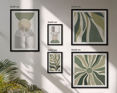 Conjunto de cuadros decorativos Diseños abstractos con estilo y vegetación.