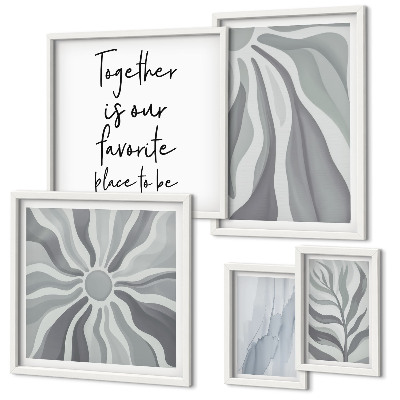 Conjunto de cuadros decorativos Patrones abstractos grises y blancos