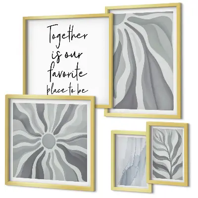 Conjunto de cuadros decorativos con patrones abstractos grises y blancos