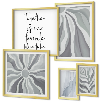Conjunto de cuadros decorativos Patrones abstractos grises y blancos