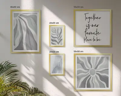 Conjunto de cuadros decorativos con patrones abstractos grises y blancos