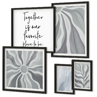 Conjunto de cuadros decorativos Patrones abstractos grises y blancos