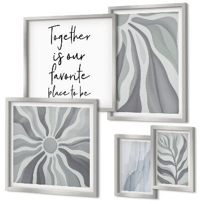 Conjunto de cuadros decorativos Patrones abstractos grises y blancos