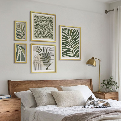 Set de 5 cuadros para salón Patrones de plantas modernos
