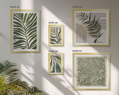 Set de 5 cuadros para salón Patrones de plantas modernos