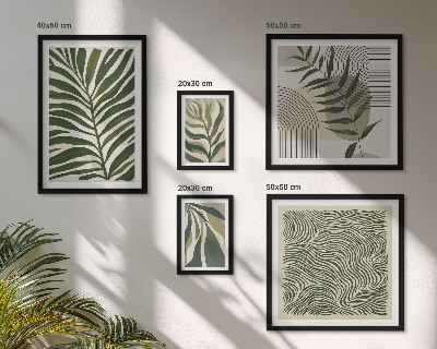 Set de 5 cuadros para salón Patrones de plantas modernos