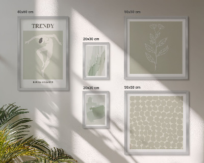Pared galería de arte Gráficos elegantes con temática verde
