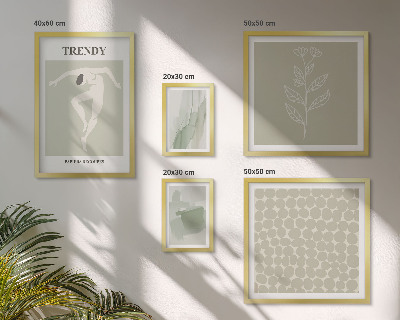 Pared galería de arte Gráficos elegantes con temática verde