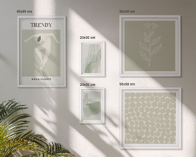 Pared galería de arte Gráficos elegantes con temática verde