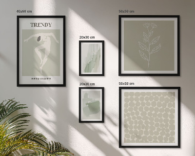 Pared galería de arte Gráficos elegantes con temática verde