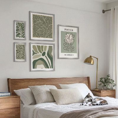 Conjunto de cuadros decorativos Formas abstractas de plantas de estilo bohemio