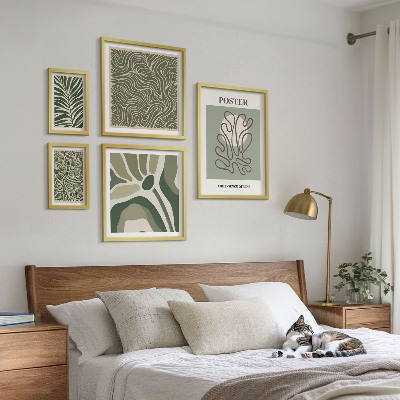 Conjunto de cuadros decorativos Formas abstractas de plantas de estilo bohemio