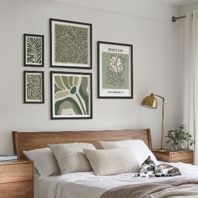 Conjunto de cuadros decorativos Formas abstractas de plantas de estilo bohemio