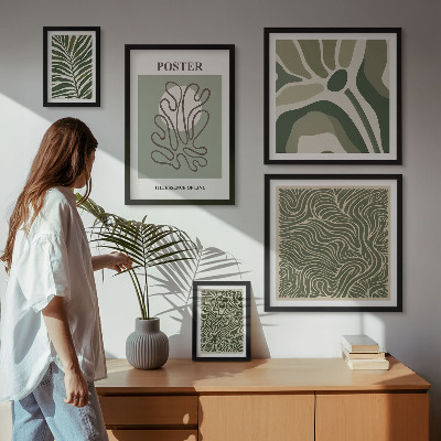 Conjunto de cuadros decorativos Formas abstractas de plantas de estilo bohemio