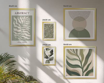Set de 5 cuadros para salón Patrones abstractos de plantas