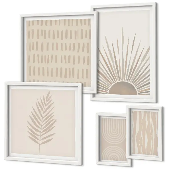 Galería de arte para pared decoraciones elegantes con estética de geometría natural